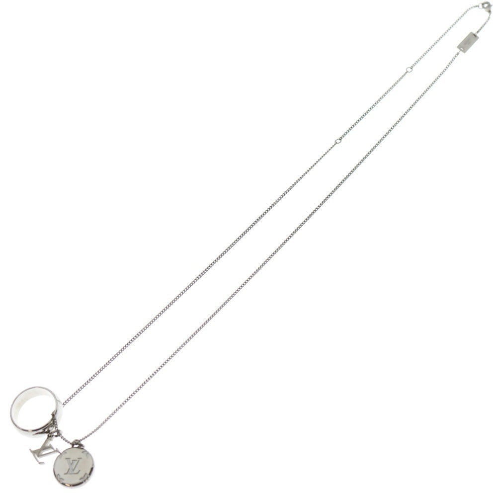 LOUIS VUITTON(ルイヴィトン) モノグラム リング ネックレス シルバー メタル ペンダント M62485