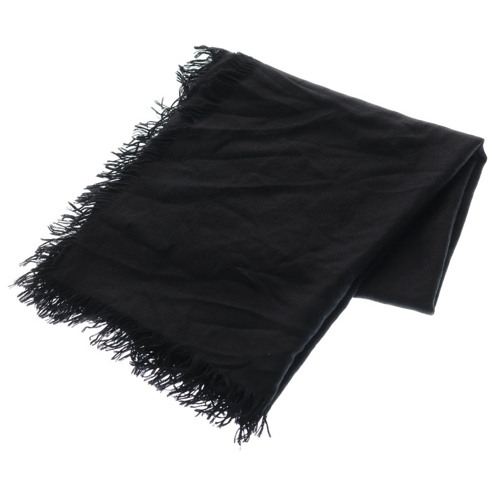 CHROME HEARTS(クロムハーツ) CH PLS SCARF CH プラス 総柄ジャガード シルク混 ウール フリンジ ストール スカーフ マフラー ブラック