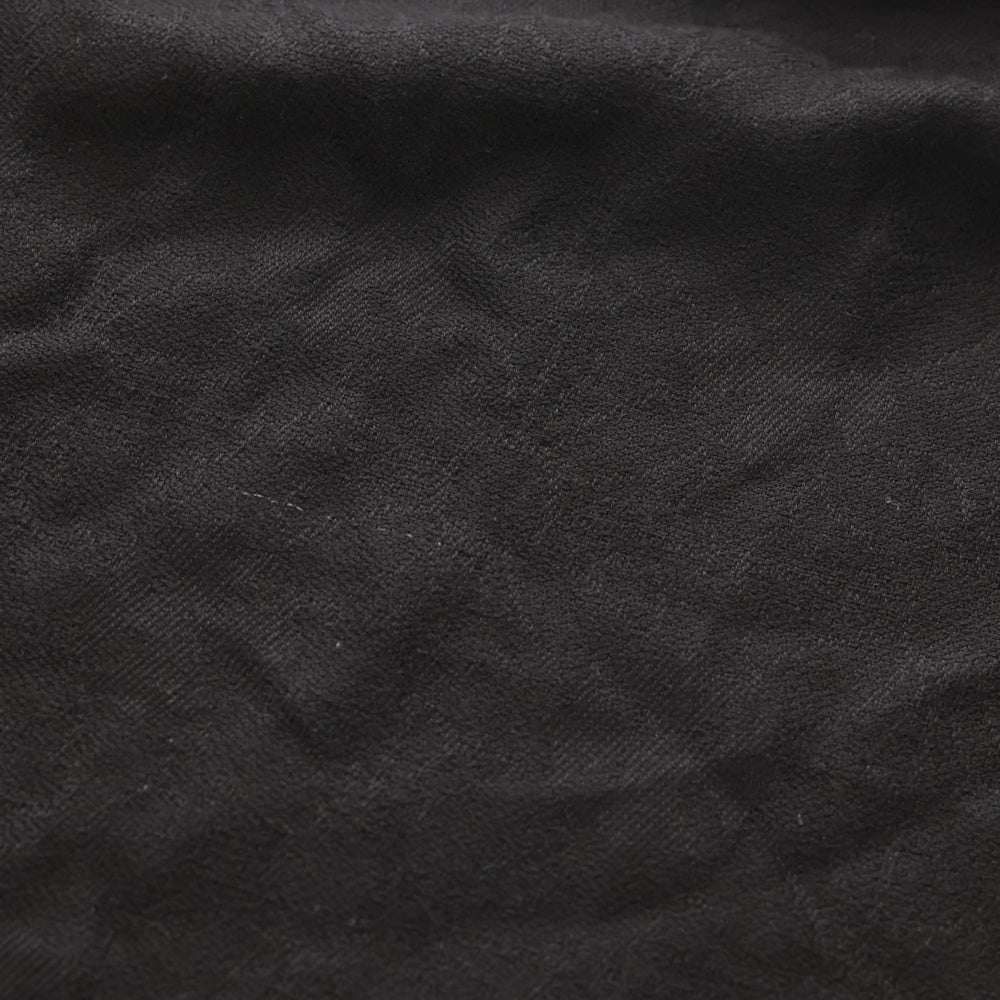 CHROME HEARTS(クロムハーツ) CH PLS SCARF CH プラス 総柄ジャガード シルク混 ウール フリンジ ストール スカーフ マフラー ブラック