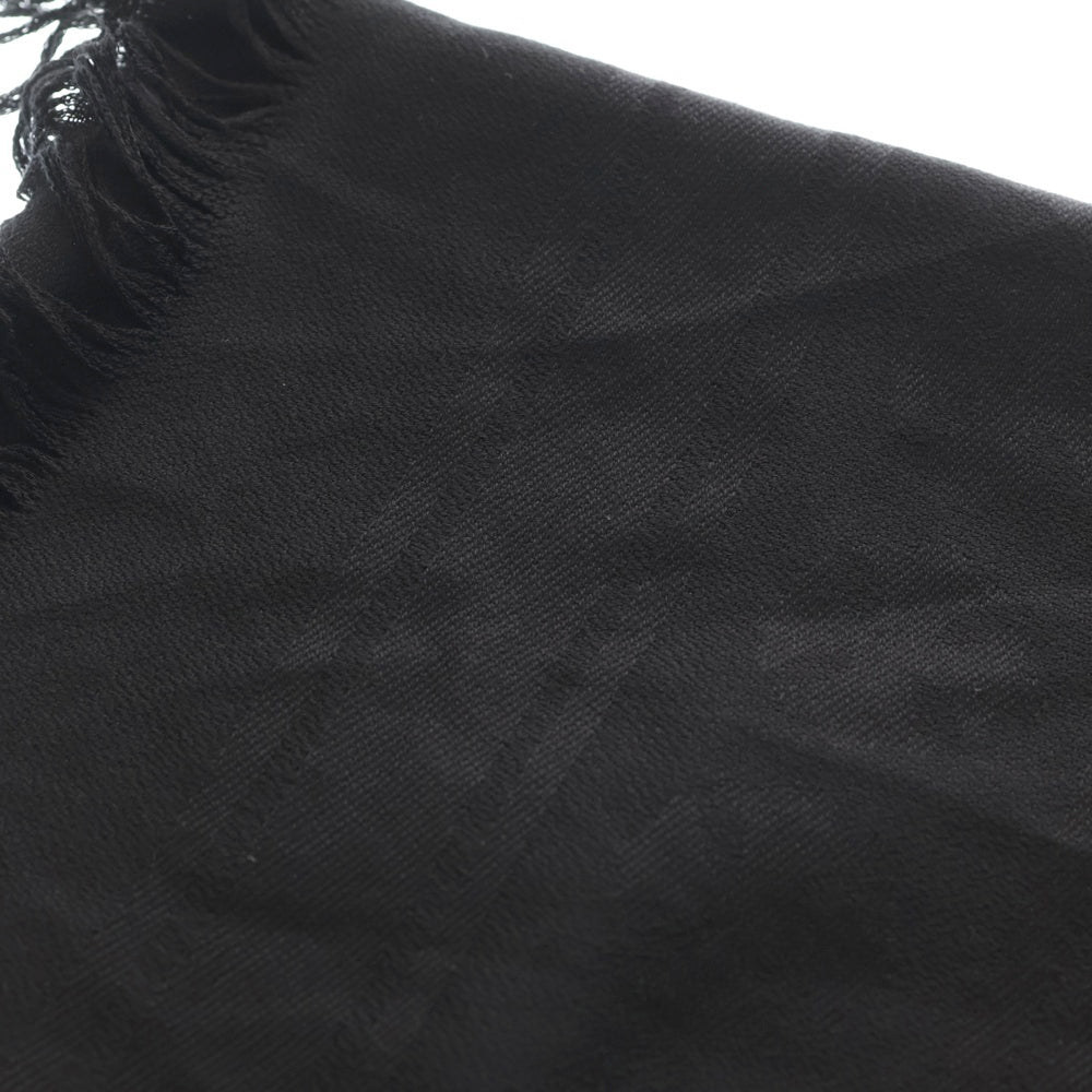 CHROME HEARTS(クロムハーツ) CH PLS SCARF CH プラス 総柄ジャガード シルク混 ウール フリンジ ストール スカーフ マフラー ブラック