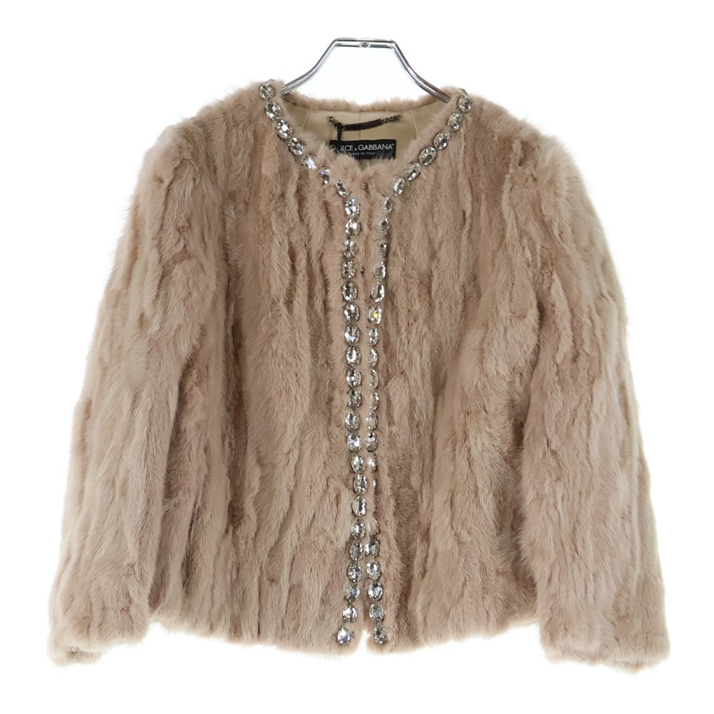 DOLCE & GABBANA(ドルチェアンドガッバーナ) ビジュー装飾 ミンク 