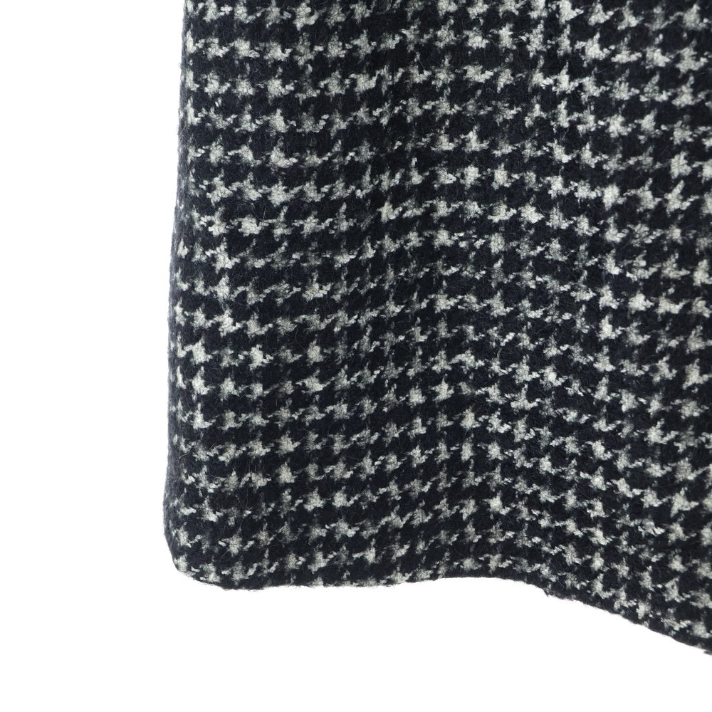 DOLCE & GABBANA(ドルチェアンドガッバーナ) フラワー刺繍 千鳥 ガンクラブチェック総柄ツイード プリーツ ノースリーブ ミディアムワンピース ブラック レディース F6YH3Z