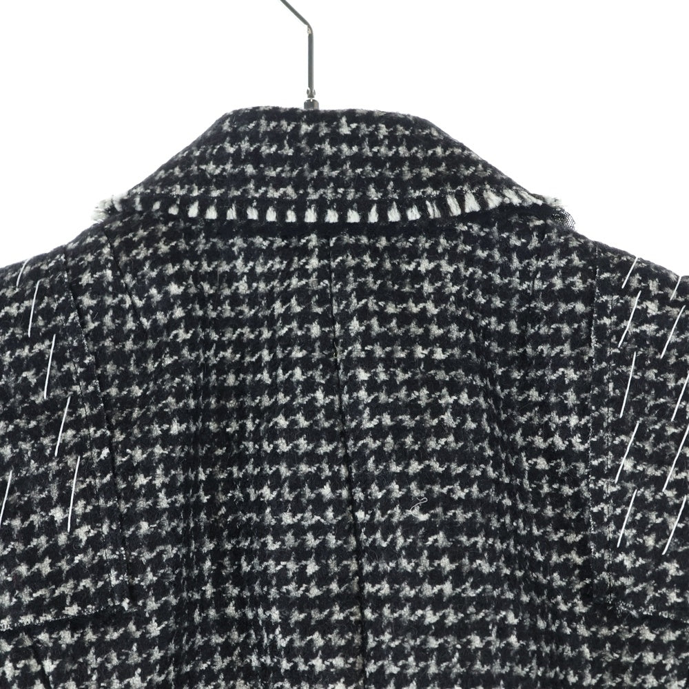 DOLCE & GABBANA(ドルチェアンドガッバーナ) ウールツイード カットオフ チュールレイヤード スナップボタン ジャケット ブラック レディース F28Q2T/FMMEZ