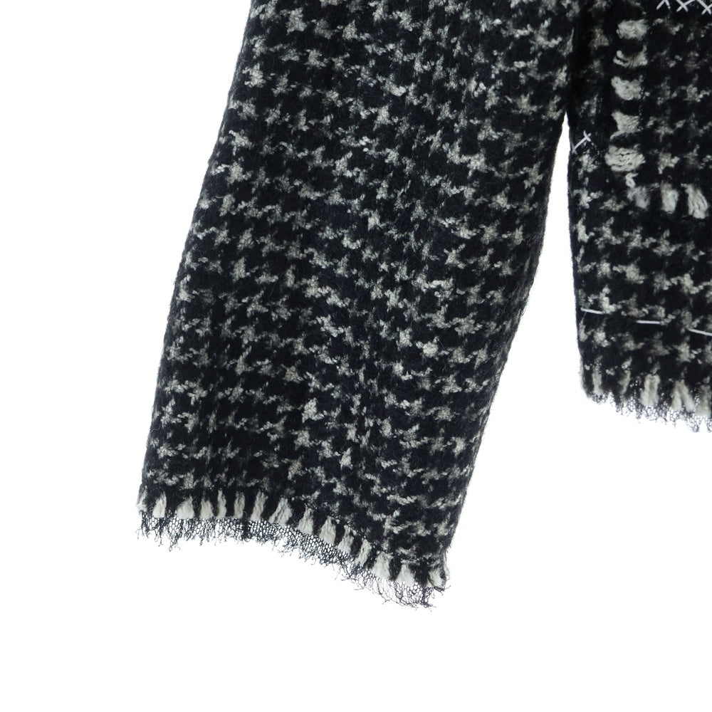 DOLCE & GABBANA(ドルチェアンドガッバーナ) ウールツイード カットオフ チュールレイヤード スナップボタン ジャケット ブラック レディース F28Q2T/FMMEZ