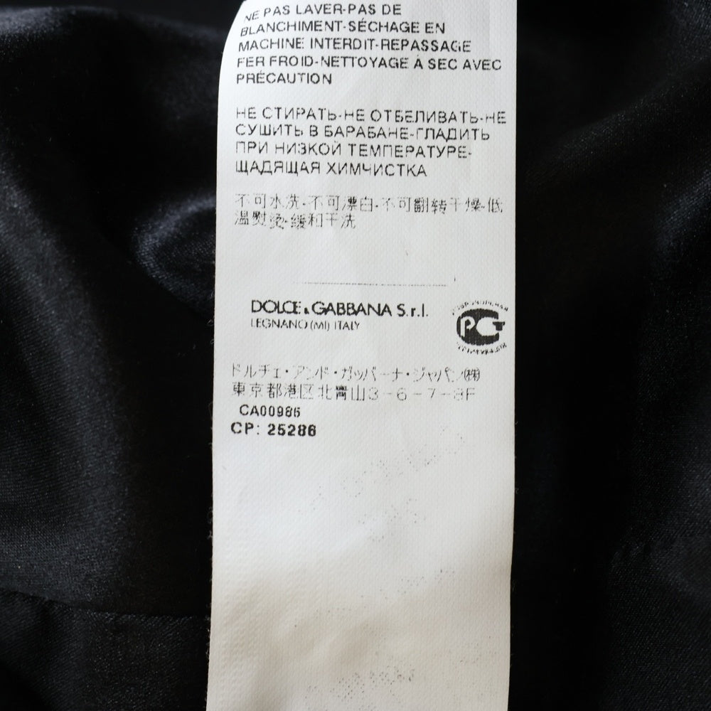 DOLCE & GABBANA(ドルチェアンドガッバーナ) カットオフ ノーカラー ボタンデザイン ウール テーラードジャケット ブラック レディース F28F0T