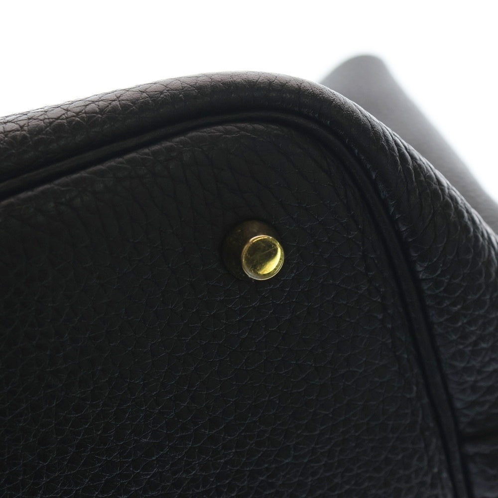 HERMES(エルメス) ピコタンロックMM ブラック トリヨンクレマンス ハンドバッグ シルバー金具 Z刻印 レディース