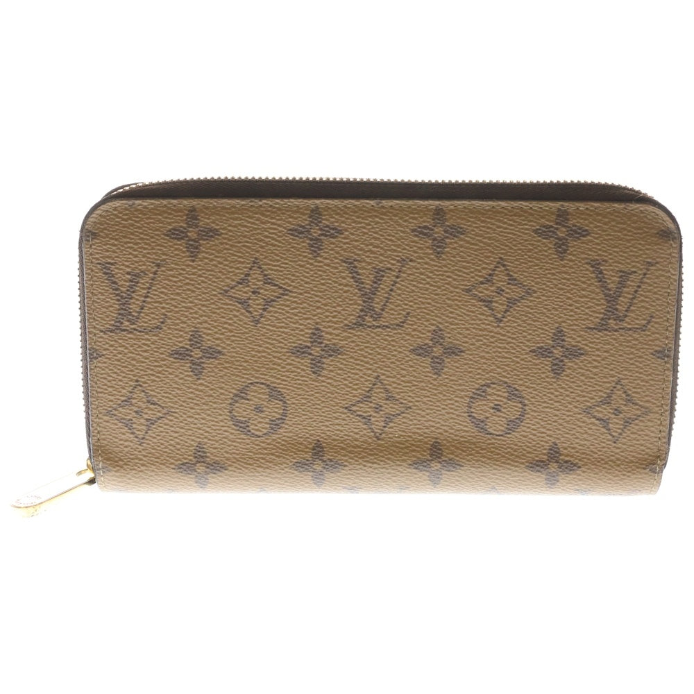 LOUIS VUITTON(ルイヴィトン) モノグラム・リバース ジッピーウォレット レザー ブラウン 長財布 M82444 ICタイプ レディース