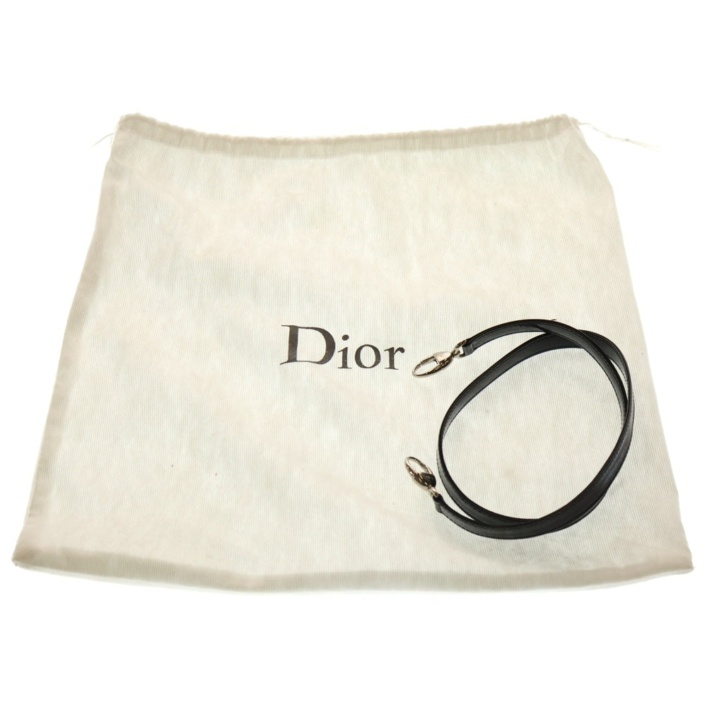 Christian Dior(クリスチャンディオール) レディディオール カナージュ ミディアム パテントレザー 2WAY ハンド ショルダーバッグ シルバー金具 ブラック レディース