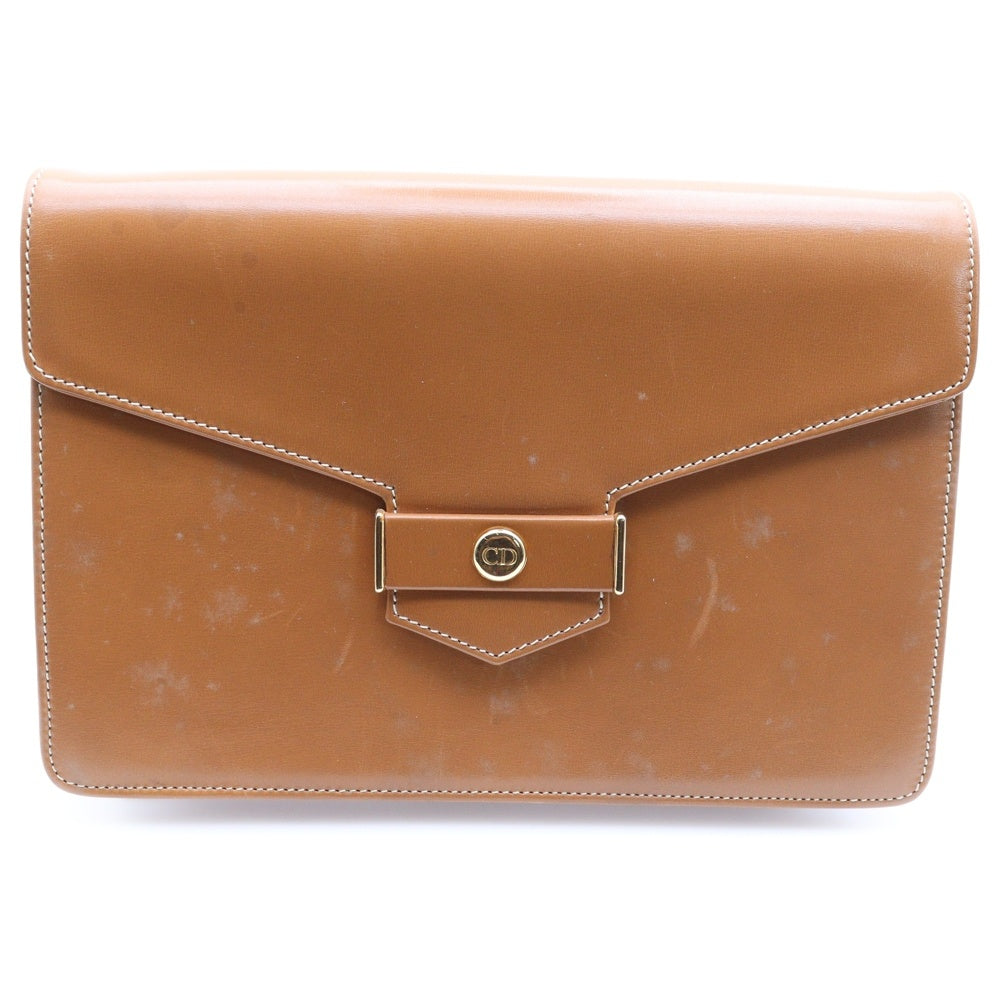 Christian Dior(クリスチャンディオール) ディオール チェーンショルダーバッグ ハンドバッグ ブラウン レザー ゴールド金具 レディース