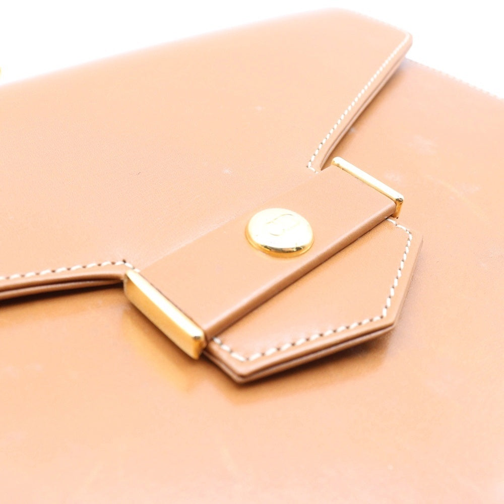 Christian Dior(クリスチャンディオール) ディオール チェーンショルダーバッグ ハンドバッグ ブラウン レザー ゴールド金具 レディース