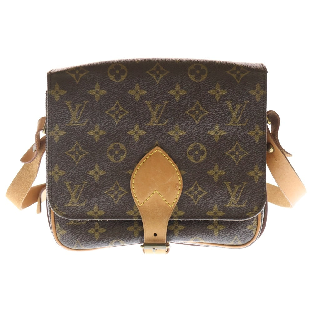 LOUIS VUITTON(ルイヴィトン) カルトシエールMM モノグラム PVC レザー ショルダーバッグ ゴールド金具 ブラウン M51253 レディース
