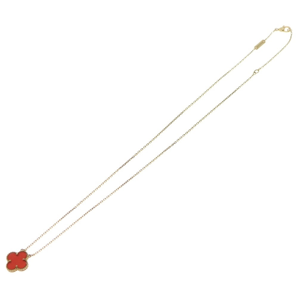 Van Cleef & Arpels(ヴァンクリーフアンドアーペル) ヴィンテージアルハンブラ カーネリアン ネックレス Au750 K18 YG イエローゴールド ペンダント レディース