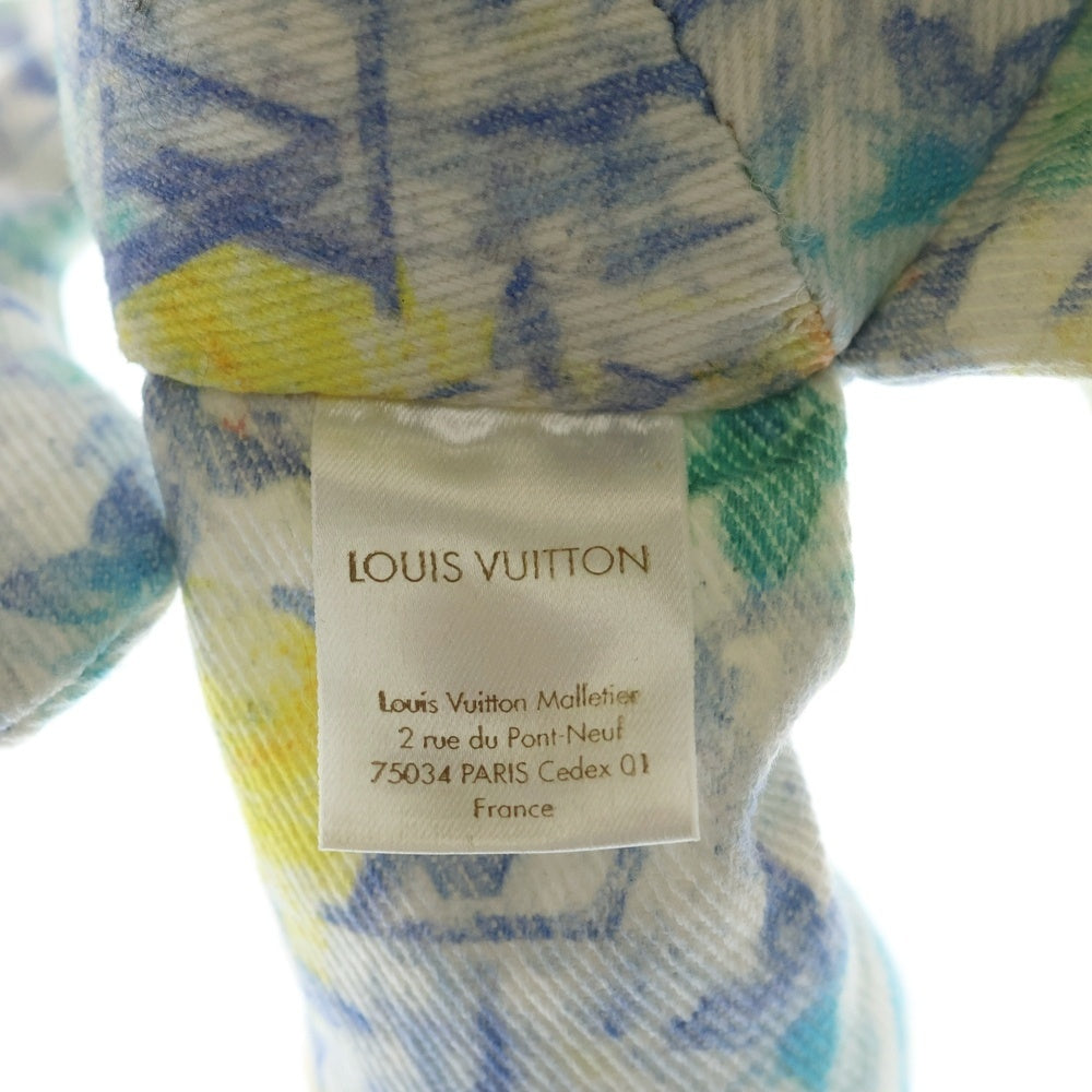 LOUIS VUITTON(ルイヴィトン) モノグラム ドゥドゥ ルイ ぬいぐるみ テディベア ブルー コットン GI0502 レディース