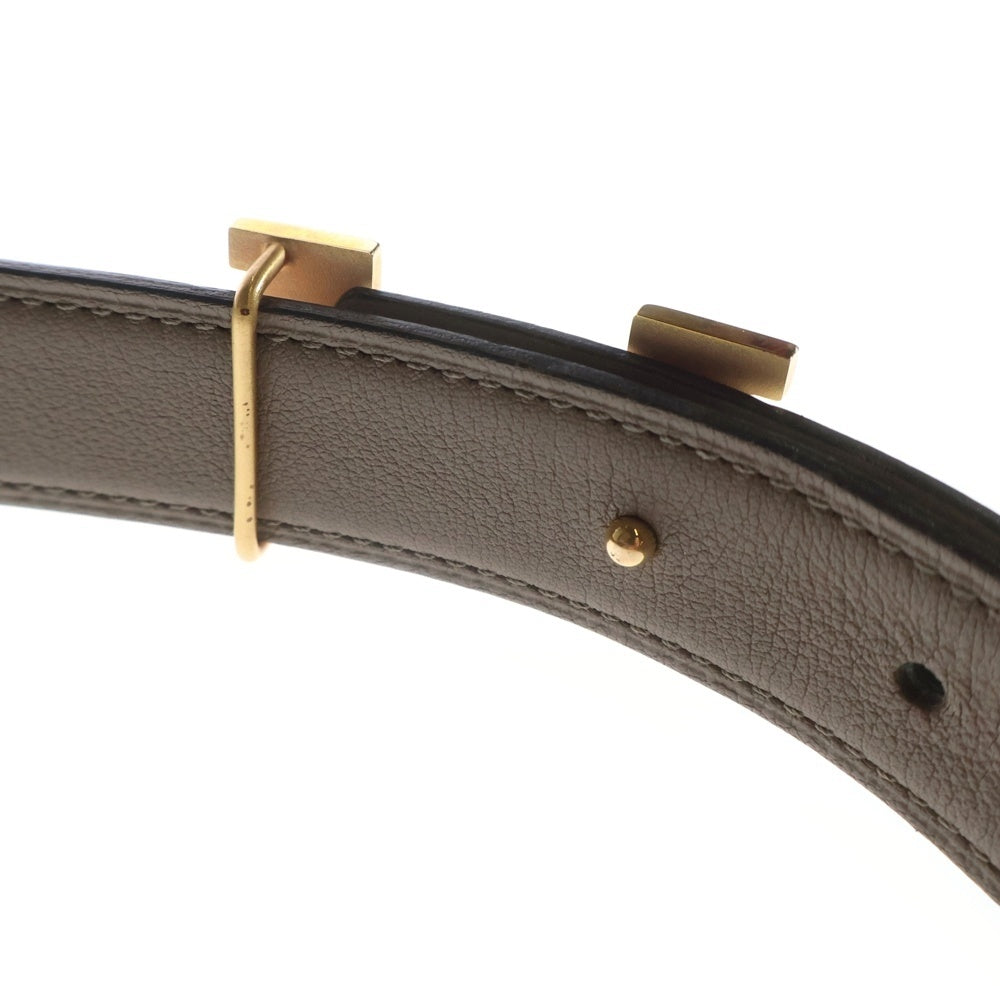 HERMES(エルメス) Hベルト Y刻印 ホワイト レザー ゴールド金具 レディース