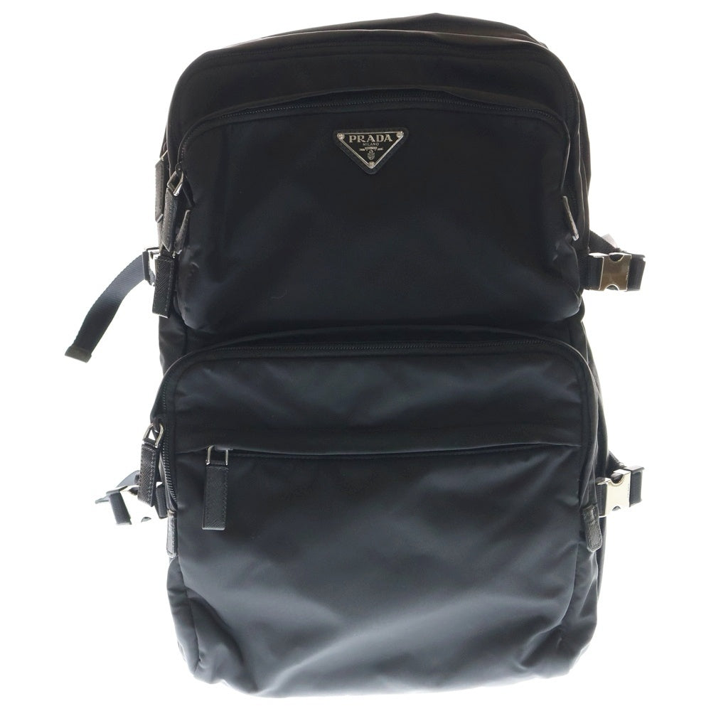 PRADA(プラダ) Re-Nylon リナイロン テスート トライアングルロゴプレート ナイロンバックパック 三角ロゴ リュック 2VZ101 ブラック