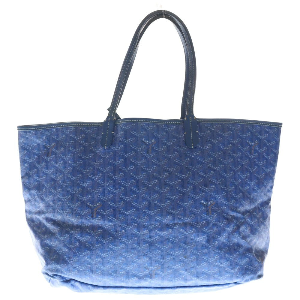 GOYARD(ゴヤール) サンルイPM PVCコーティングキャンバス レザー トートバッグ ブルー