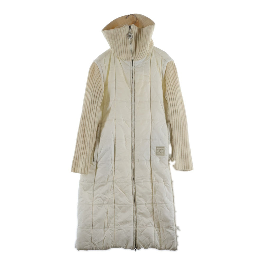 CHANEL(シャネル) 00A スポーツライン リブニット 切り替え ダウン コート ホワイト レディース P16402W02678 P16402W02678