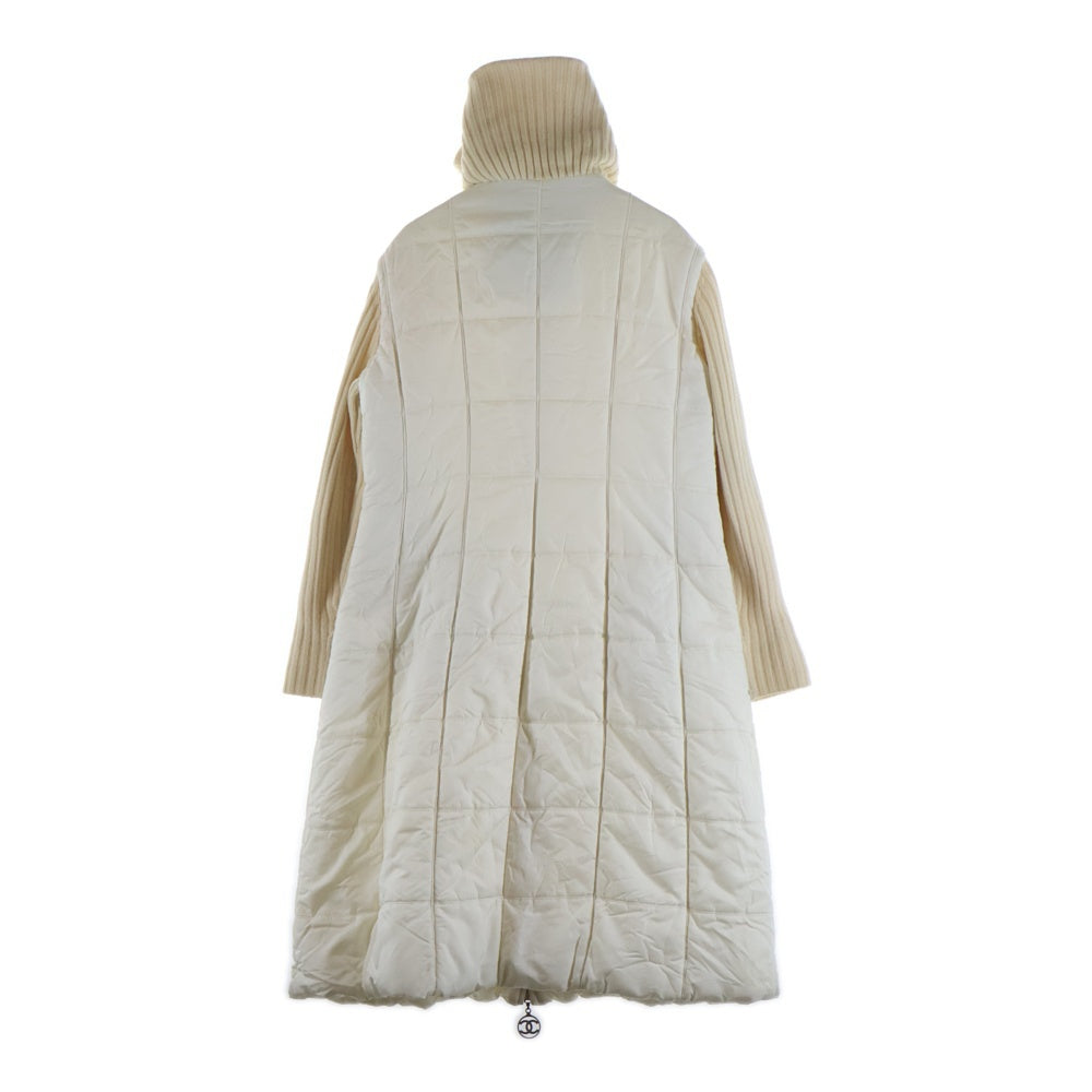 CHANEL(シャネル) 00A スポーツライン リブニット 切り替え ダウン コート ホワイト レディース P16402W02678 P16402W02678