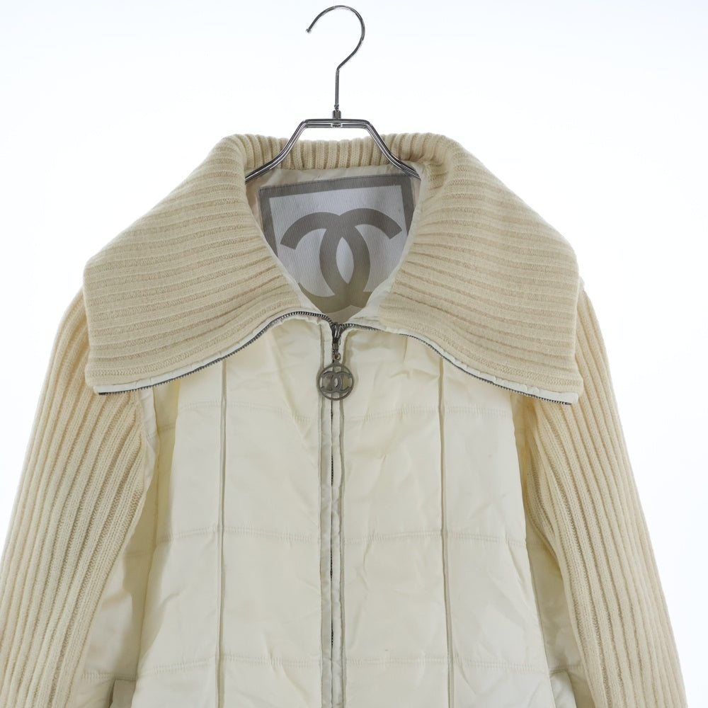 CHANEL(シャネル) 00A スポーツライン リブニット 切り替え ダウン コート ホワイト レディース P16402W02678 P16402W02678