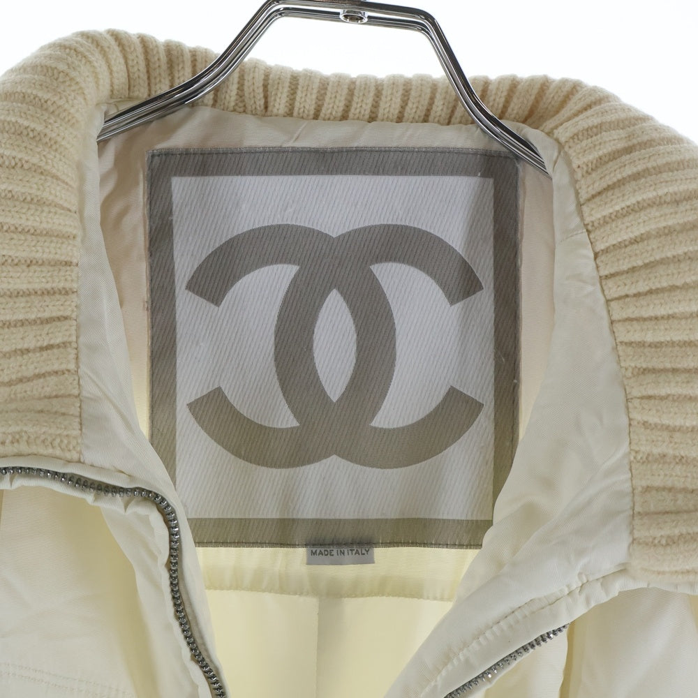CHANEL(シャネル) 00A スポーツライン リブニット 切り替え ダウン コート ホワイト レディース P16402W02678 P16402W02678