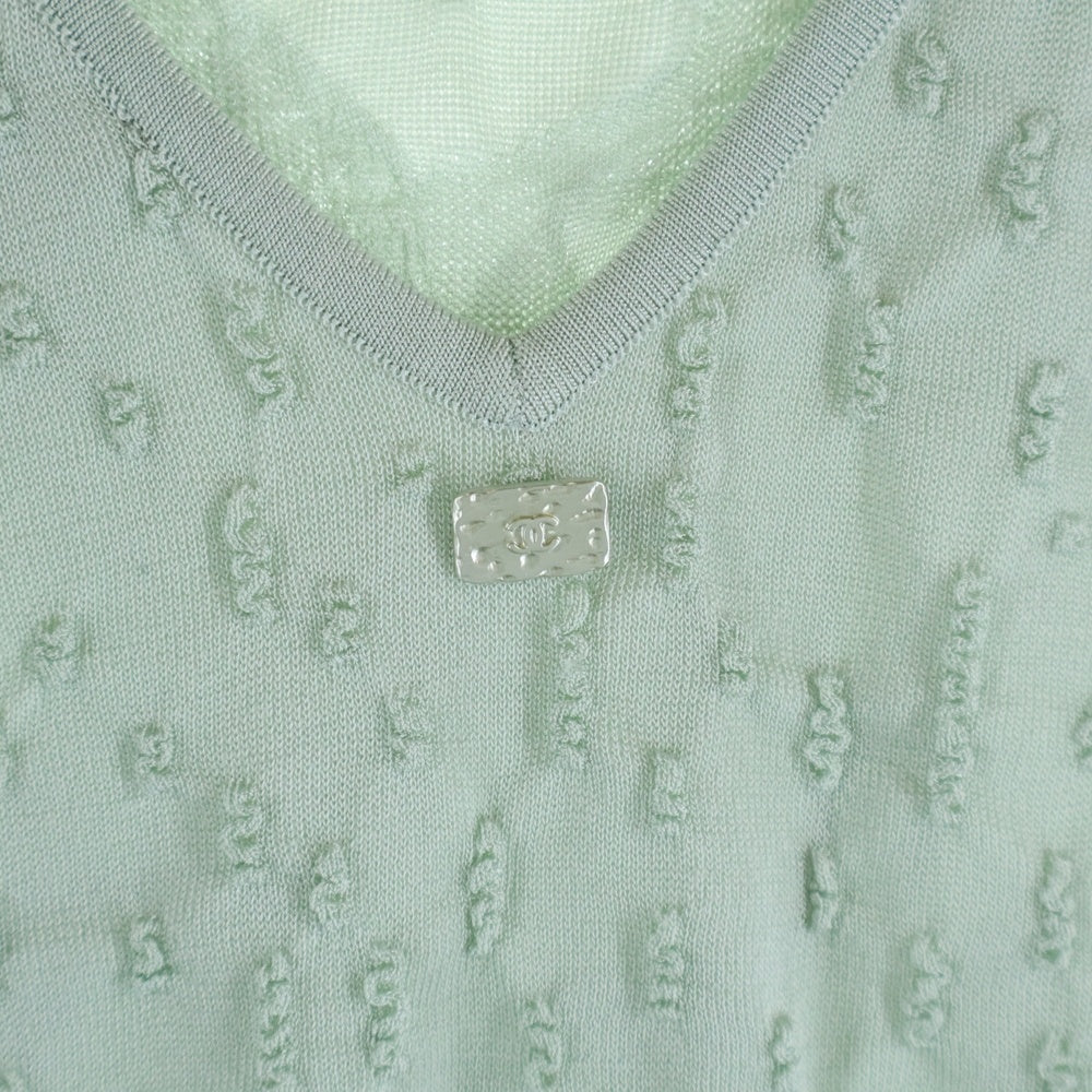 CHANEL(シャネル) ノースリーブニット ライトグリーン P43857K04517 AW017 レディース