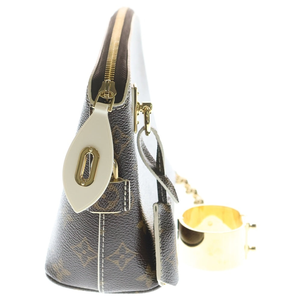 LOUIS VUITTON(ルイヴィトン) シャイニーモノグラム ロックイットクラッチ セカンドバッグ ポーチ ケース ブラウン×ホワイト PVC M40596 ゴールド金具 レディース