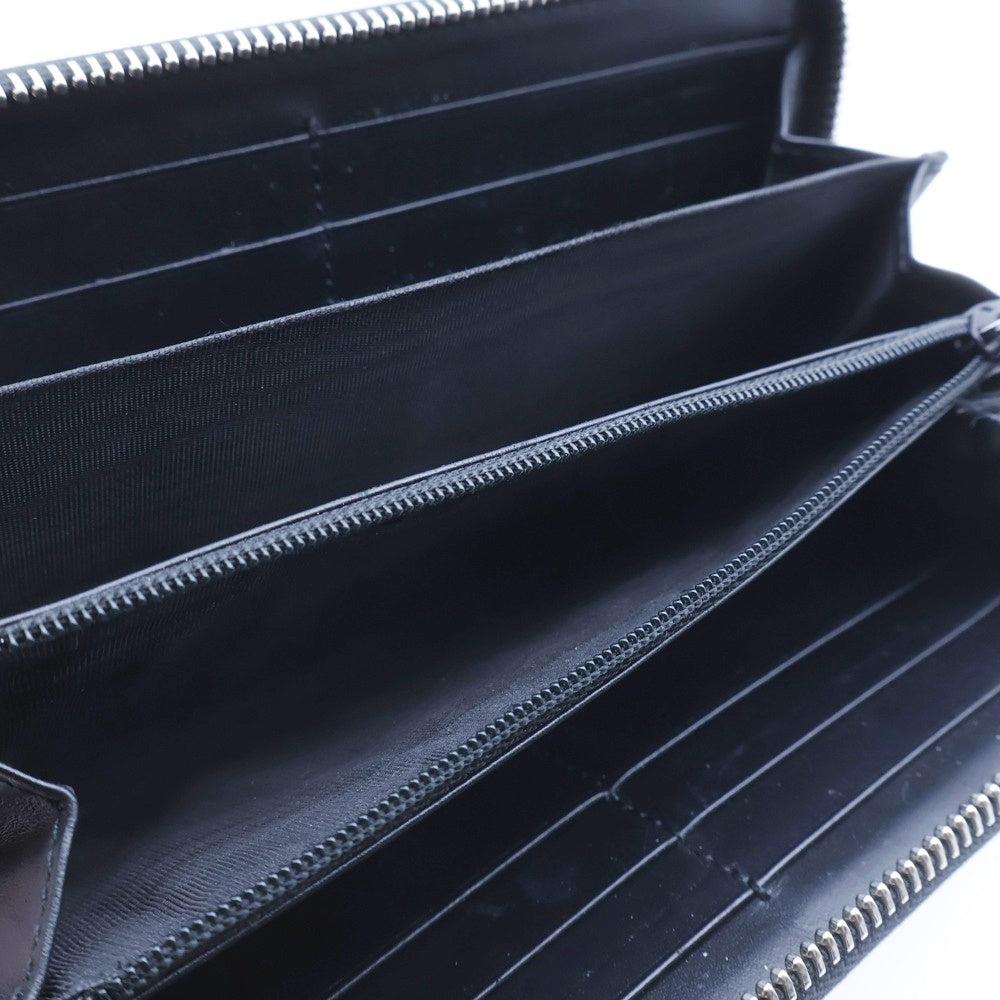 GUCCI(グッチ) グッチシマ ラウンドファスナー長財布 レザー ブラック 779833 525040