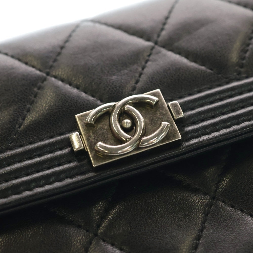 CHANEL(シャネル) ボーイシャネル 長財布 ブラック レザー 20番台