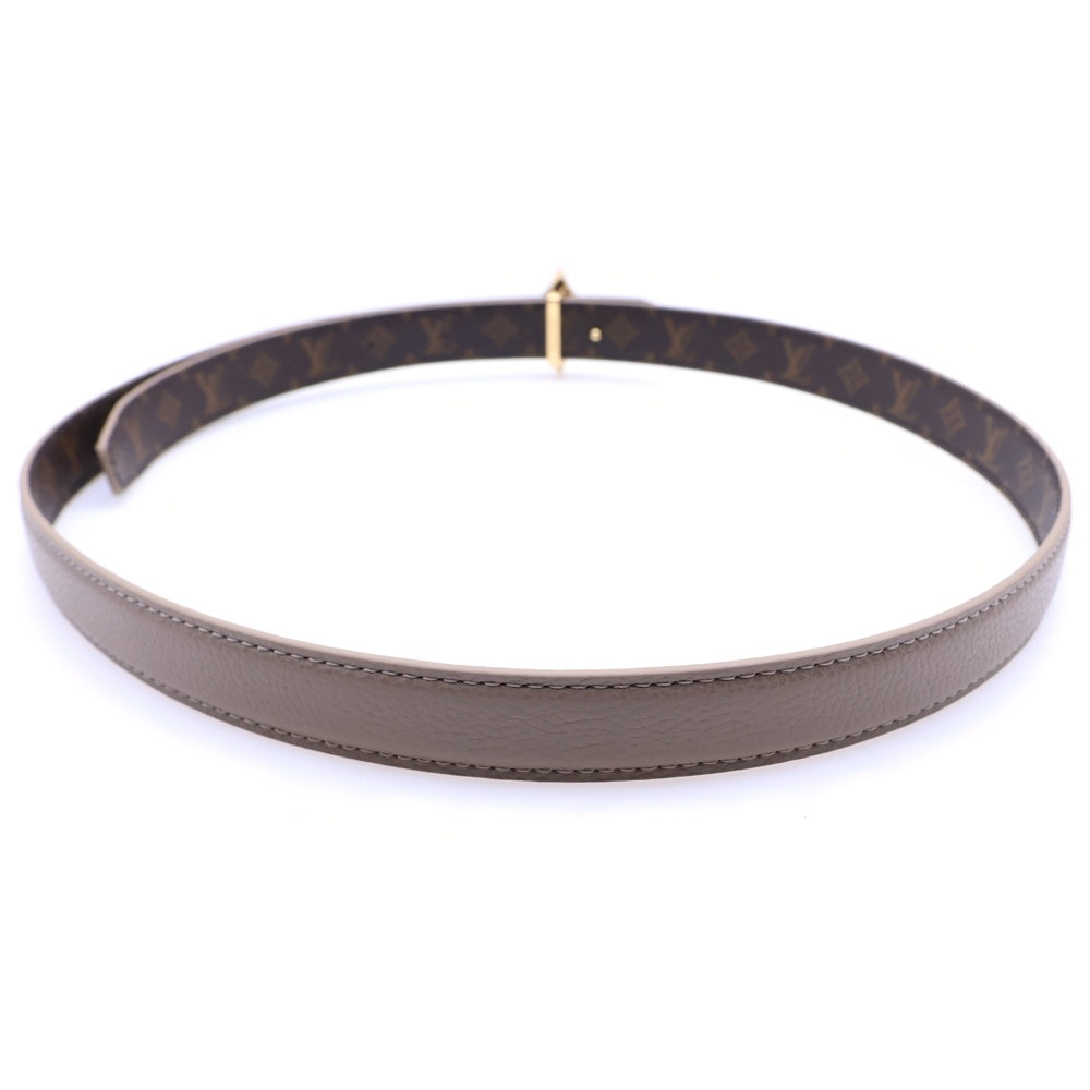 LOUIS VUITTON(ルイヴィトン) モノグラム ベルトLv フラワーグラム 20mm リバーシブル ベージュ×ブラウン レザー M4529U ゴールド金具 レディース