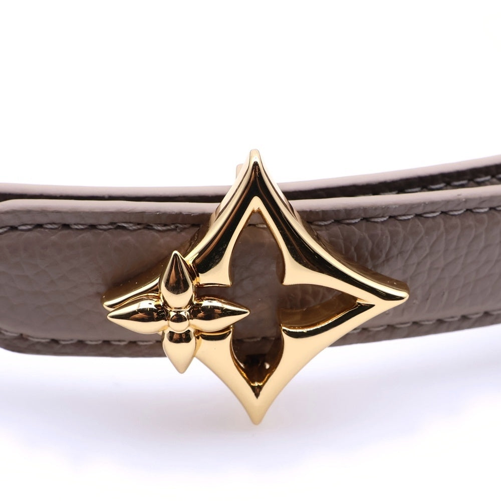 LOUIS VUITTON(ルイヴィトン) モノグラム ベルトLv フラワーグラム 20mm リバーシブル ベージュ×ブラウン レザー M4529U ゴールド金具 レディース