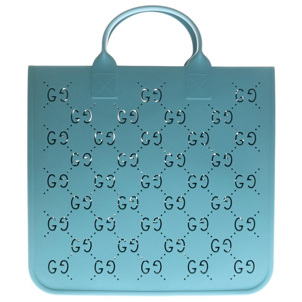 GUCCI(グッチ) GGスプリーム チルドレンズ トートバッグ ハンドバッグ ターコイズブルー ラバー 679365