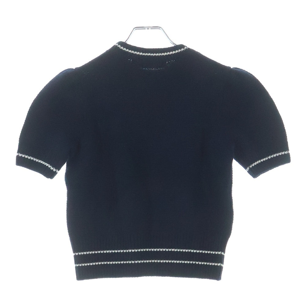 DIOR(ディオール) 22AW Logo S/S Knit Sweater ロゴショートスリーブ半袖ニット ネイビー レディース 224S09AM308