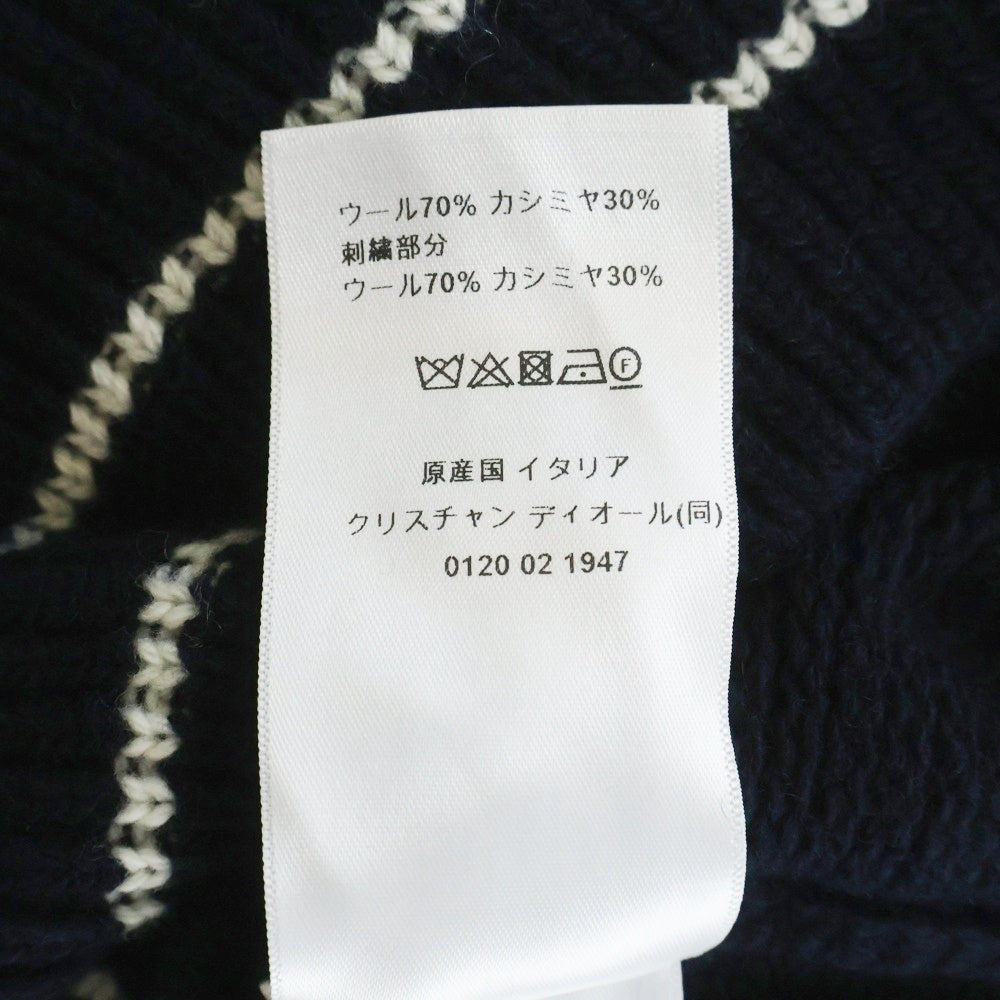 DIOR(ディオール) 22AW Logo S/S Knit Sweater ロゴショートスリーブ半袖ニット ネイビー レディース 224S09AM308