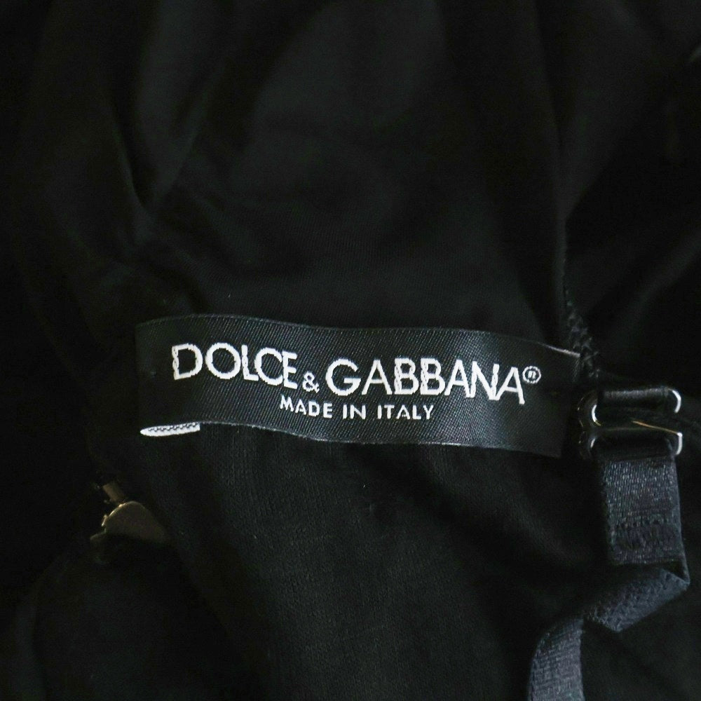 DOLCE & GABBANA(ドルチェアンドガッバーナ) ギャザーデザイン ビスコース 長袖 ワンピース ドレス ブラック レディース F6Z57T