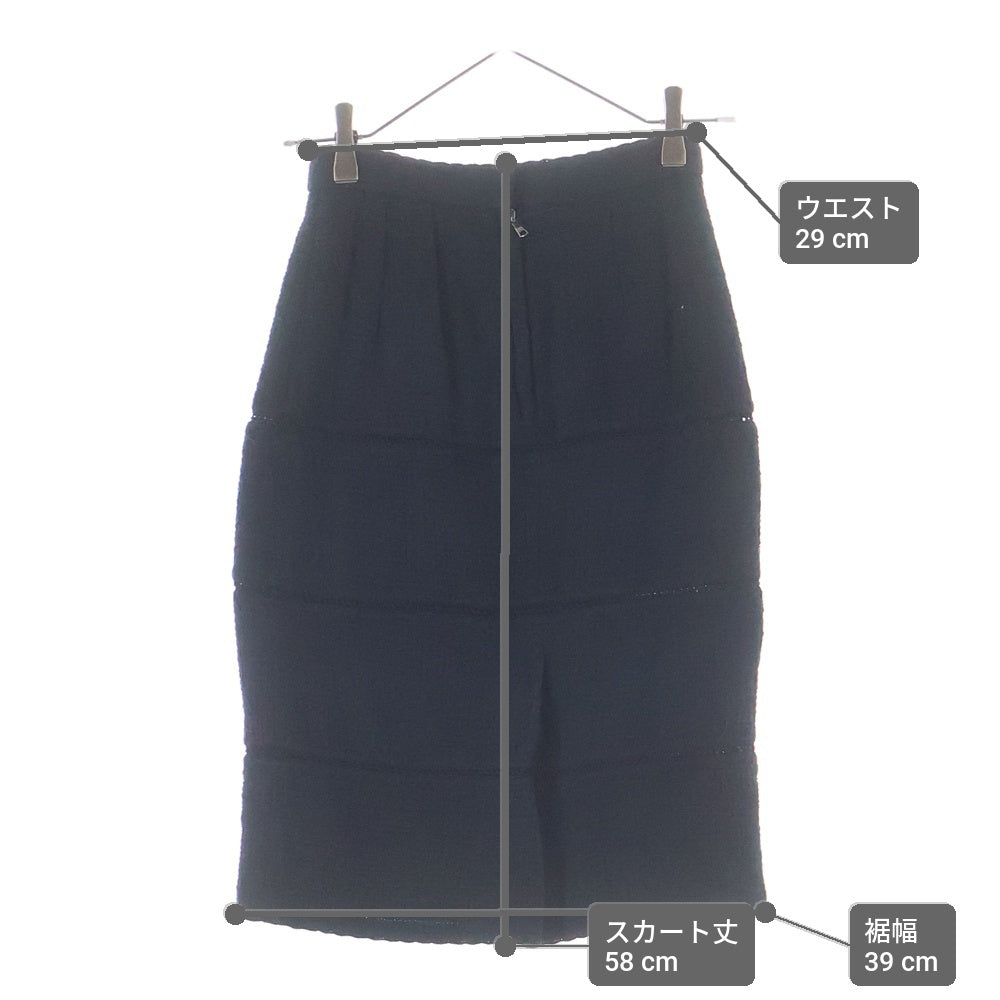 DOLCE & GABBANA(ドルチェアンドガッバーナ) ウール ツイード ミディアム スカート ブラック レディース F4P05T