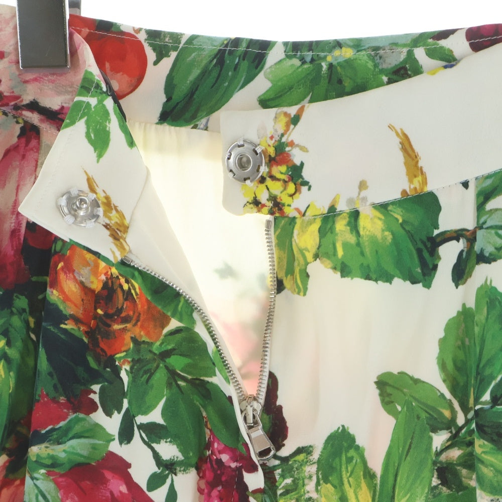 DOLCE & GABBANA(ドルチェアンドガッバーナ) フラワー総柄プリント シルク ミディアムスカート ホワイト レディース F4R29T