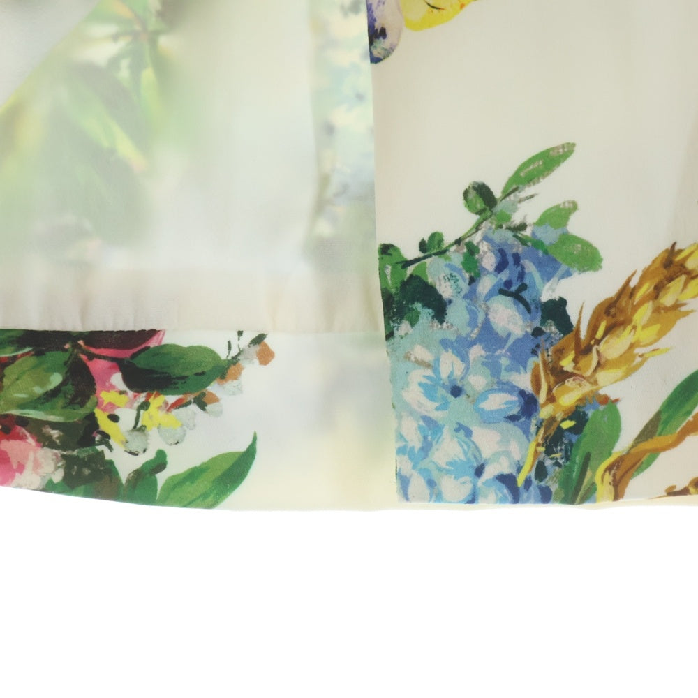 DOLCE & GABBANA(ドルチェアンドガッバーナ) フラワー総柄プリント シルク ミディアムスカート ホワイト レディース F4R29T