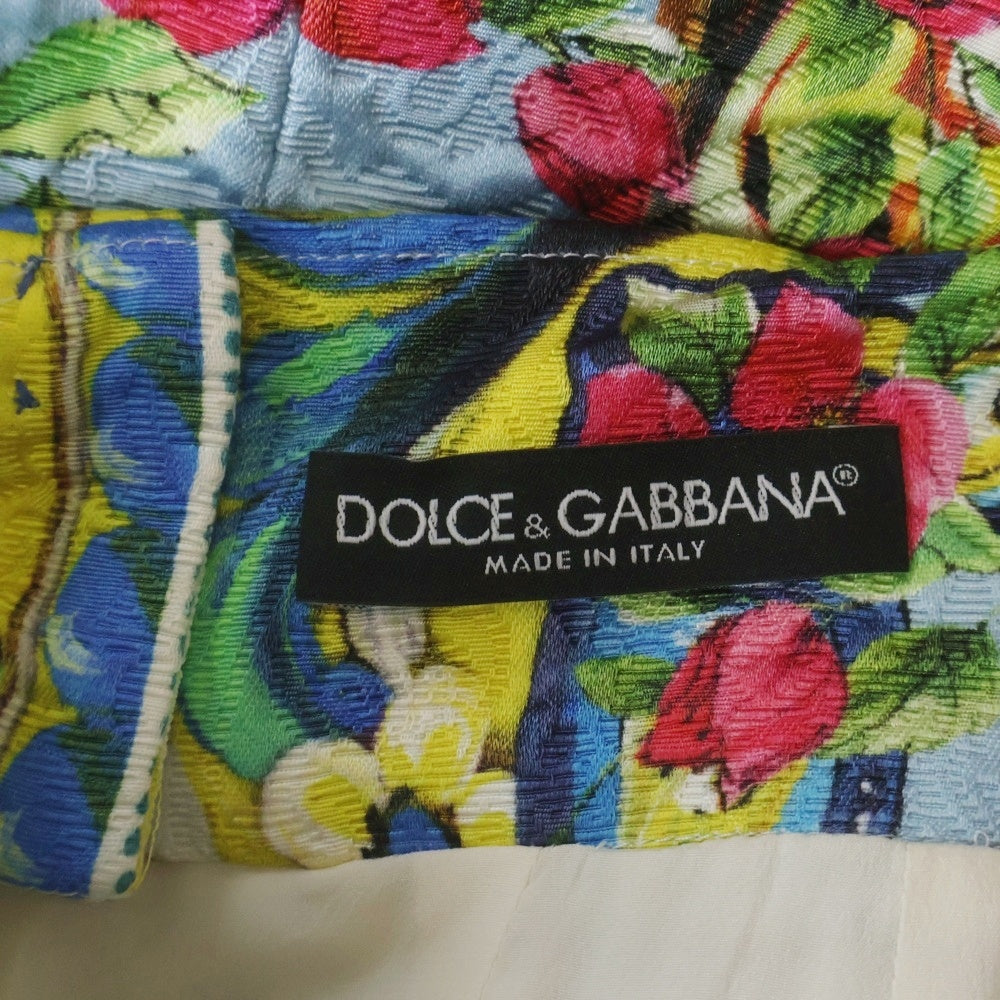DOLCE & GABBANA(ドルチェアンドガッバーナ) フラワー総柄プリント ミディアム スカート ライトブルー レディース F4T30T