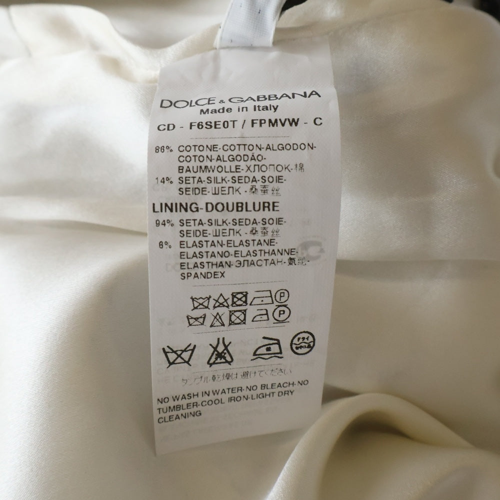 DOLCE & GABBANA(ドルチェアンドガッバーナ) フラワー総柄プリント ノースリーブワンピース ホワイト/ブルー レディース F6SE0T