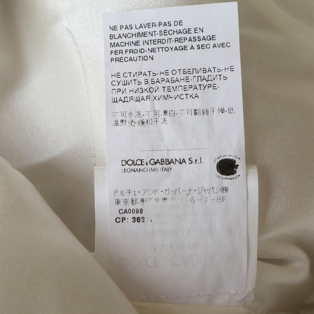 DOLCE & GABBANA(ドルチェアンドガッバーナ) フラワー 薔薇総柄プリント ビジューボタン ノースリーブワンピース ホワイト/レッド レディース F64Z9Z