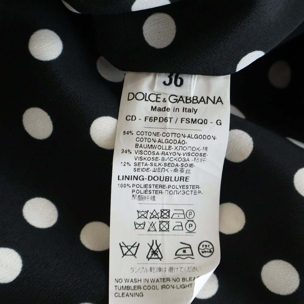 DOLCE & GABBANA(ドルチェアンドガッバーナ) フラワー総柄プリント ジャガード ノースリーブワンピース ブラック レディース F6PD6T