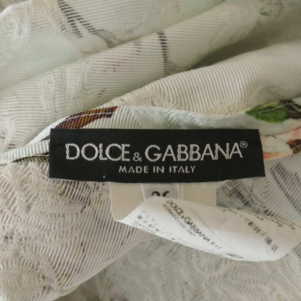 DOLCE & GABBANA(ドルチェアンドガッバーナ) フラワー 桜総柄プリント ジャガード ショートスリーブワンピース ライトブルー レディース F6LZ4T