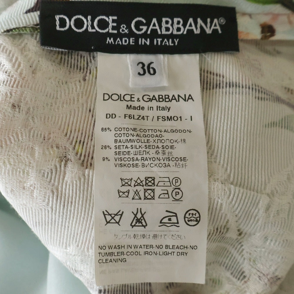 DOLCE & GABBANA(ドルチェアンドガッバーナ) フラワー 桜総柄プリント ジャガード ショートスリーブワンピース ライトブルー レディース F6LZ4T