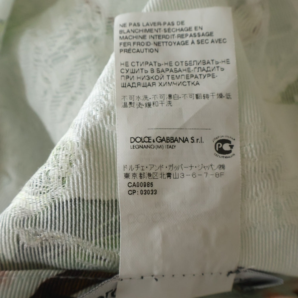 DOLCE & GABBANA(ドルチェアンドガッバーナ) フラワー 桜総柄プリント ジャガード ショートスリーブワンピース ライトブルー レディース F6LZ4T