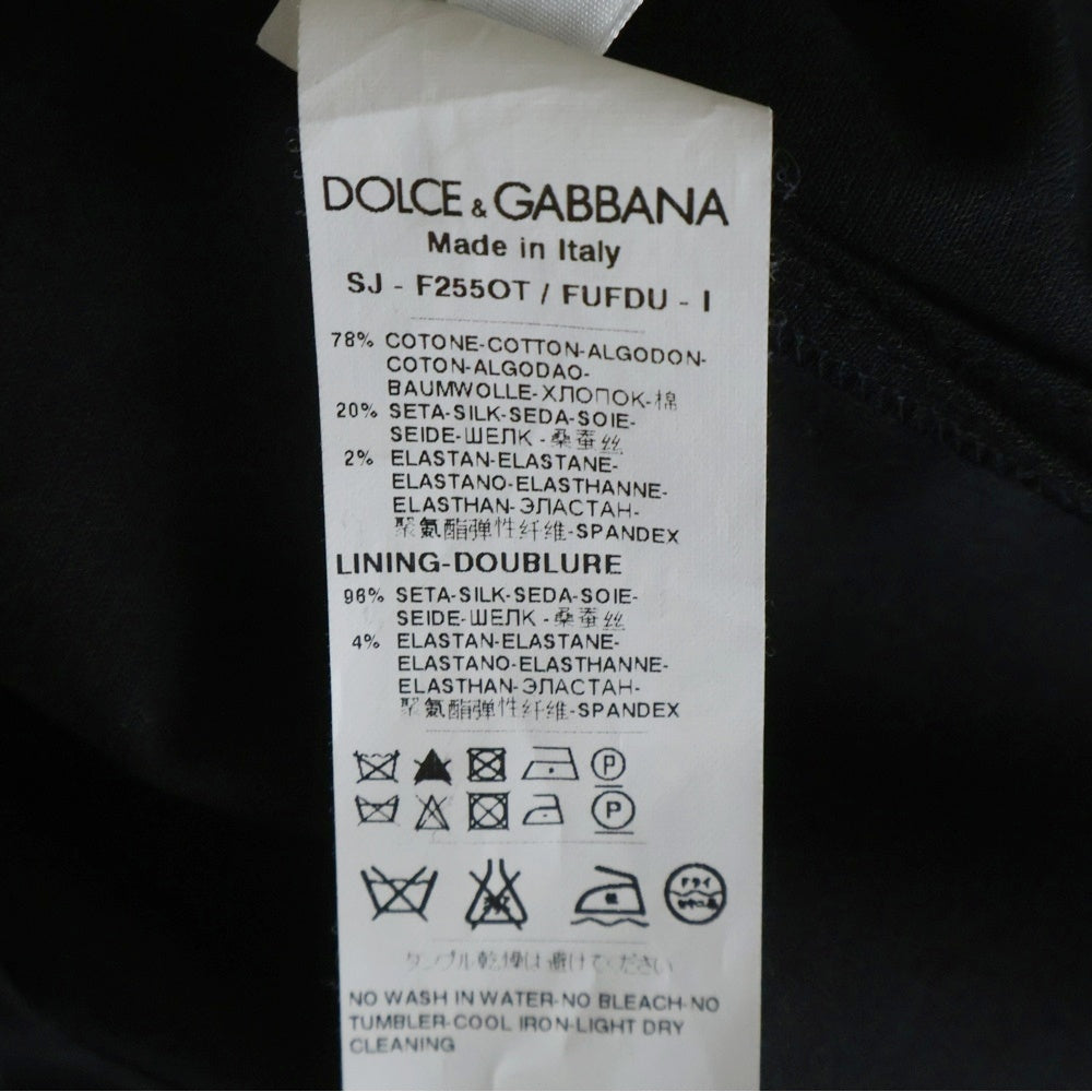 DOLCE & GABBANA(ドルチェアンドガッバーナ) シルク混 コットン 1B テーラードジャケット ブラック レディース F255OT