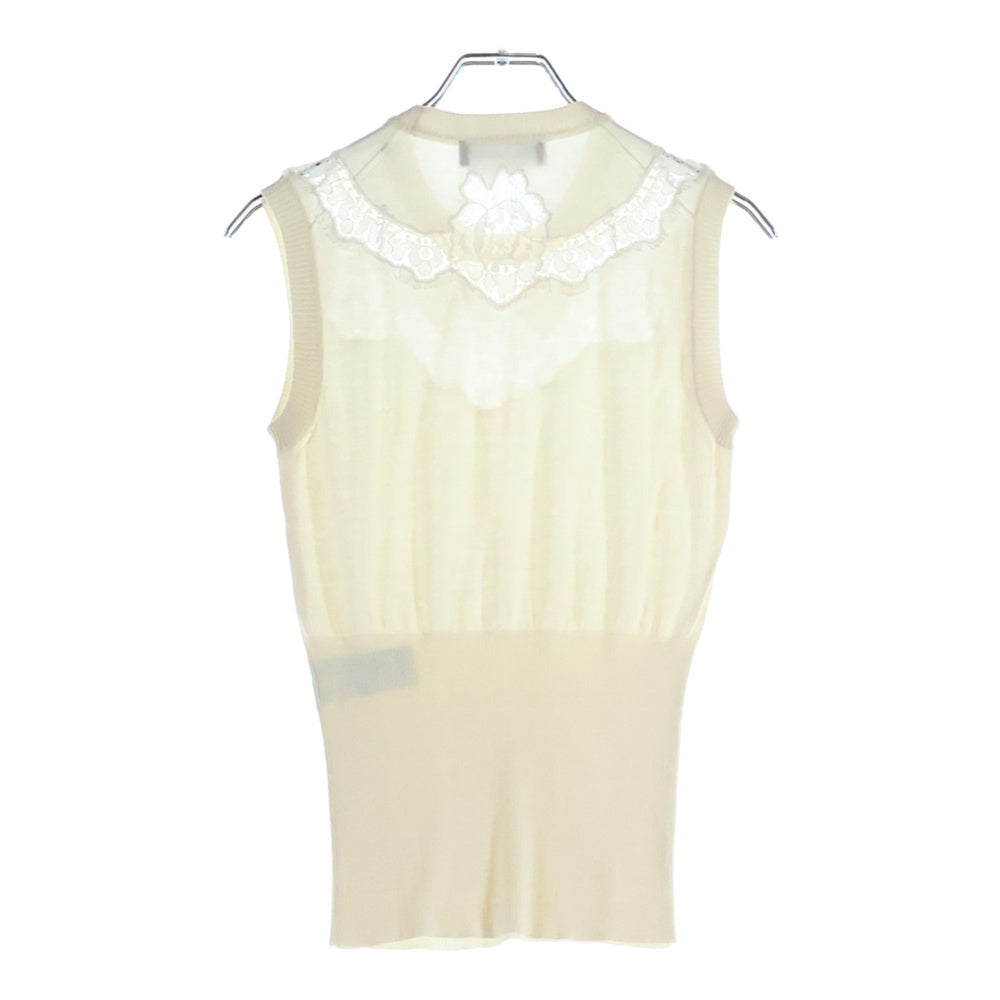 DOLCE & GABBANA(ドルチェアンドガッバーナ) シルク レース切り替え ノースリーブニット セーター ホワイト レディース FH875K