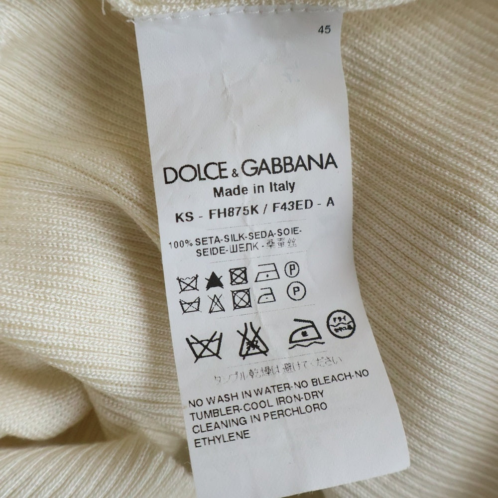 DOLCE & GABBANA(ドルチェアンドガッバーナ) シルク レース切り替え ノースリーブニット セーター ホワイト レディース FH875K
