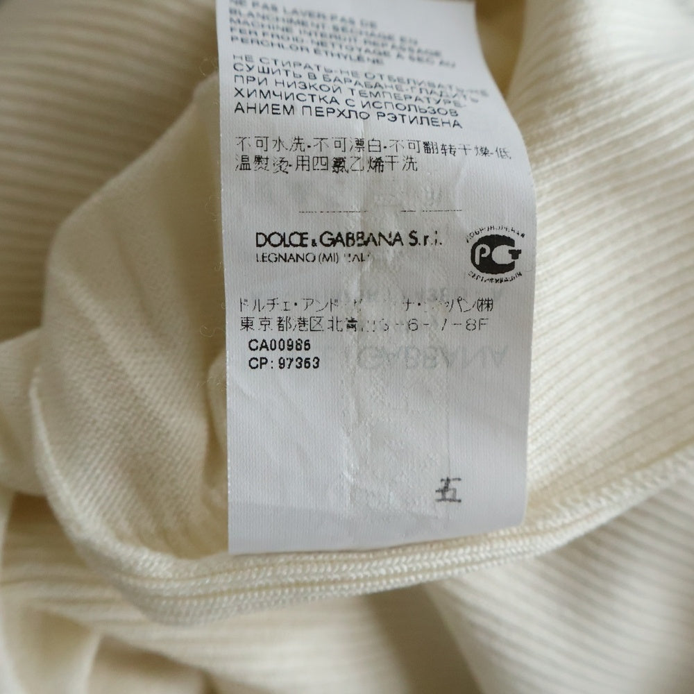 DOLCE & GABBANA(ドルチェアンドガッバーナ) シルク レース切り替え ノースリーブニット セーター ホワイト レディース FH875K