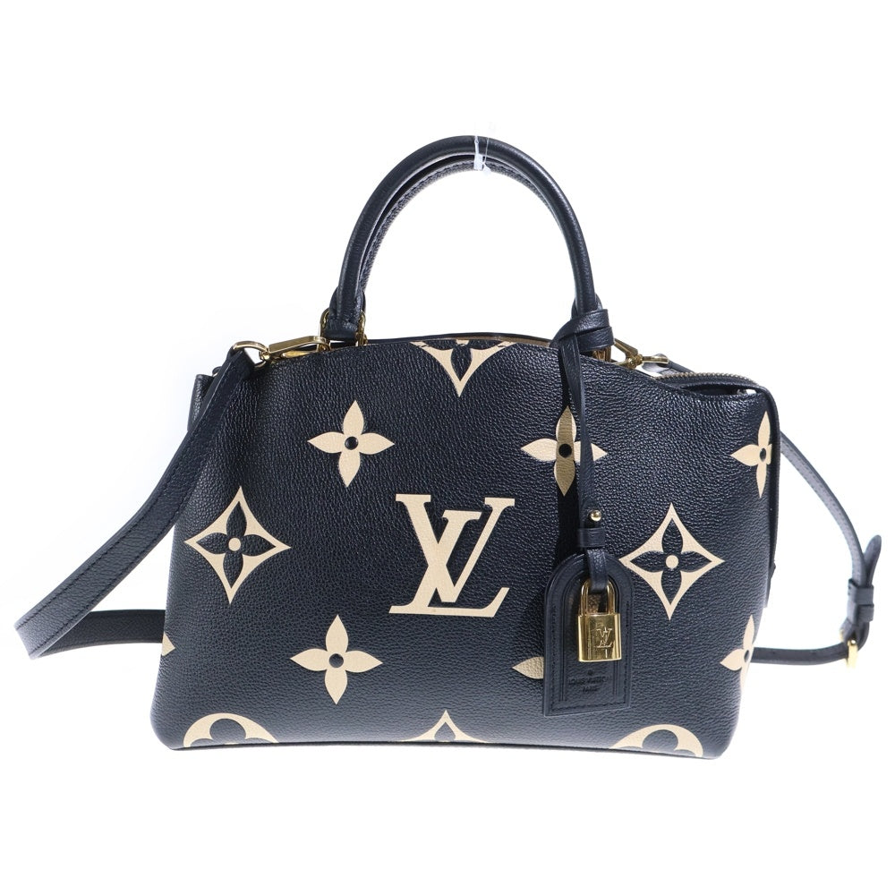 LOUIS VUITTON(ルイヴィトン) プティ パレPM モノグラムジャイアント アンプラント レザー 2WAY ハンド ショルダーバッグ ゴールド金具 ブラック M58913 レディース