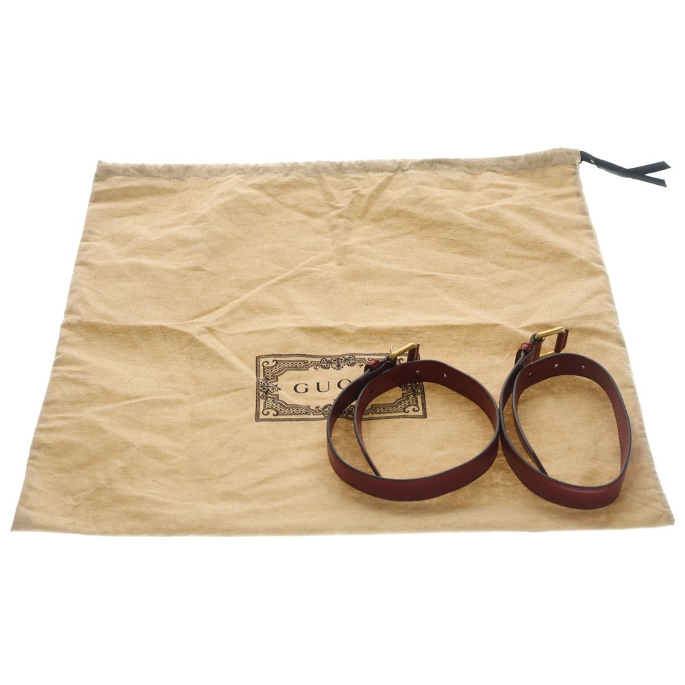 GUCCI(グッチ) リベル タイガー キャットヘッド GGマーモント バックパック リュックサック レッド レザー 526908 ゴールド金具